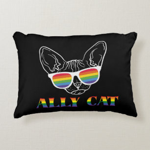 Ally Cat   Niedliche Katze   Regenbogen   Stolz Dekokissen