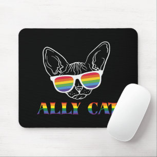Ally Cat - Niedliche Pride Cat mit Regenbogen-Sonn Mousepad