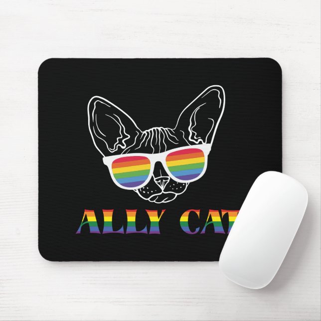 Ally Cat - Niedliche Pride Cat mit Regenbogen-Sonn Mousepad (Mit Mouse)
