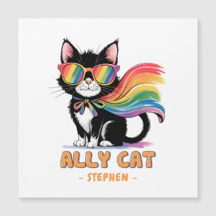 Ally Cat - Rainbow Cat LGBTQ Pride Magnetkarte
