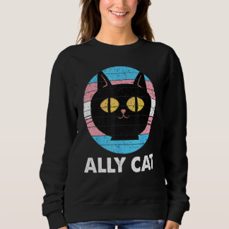 Ally Cat Transgender Pride Cat Kitten LGBT Trans Sweatshirt
