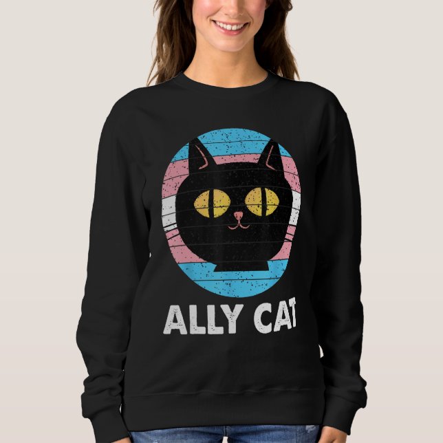 Ally Cat Transgender Pride  Cat Kitten LGBT Trans  Sweatshirt (Vorderseite)