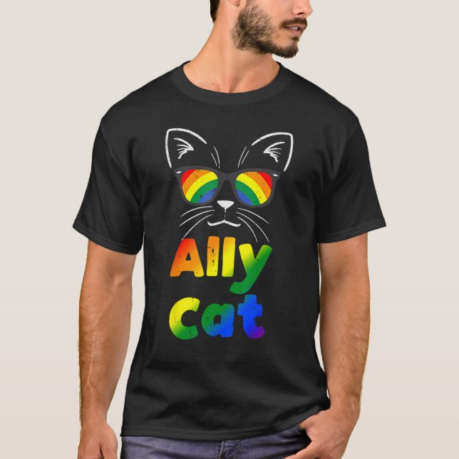 Ally Cat Transgender Trans Pride Stuff Flag Transs T-Shirt (Vorderseite)