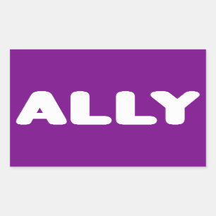 Ally LGBTQ Straight Ally Spirit Day White & Lila Rechteckiger Aufkleber