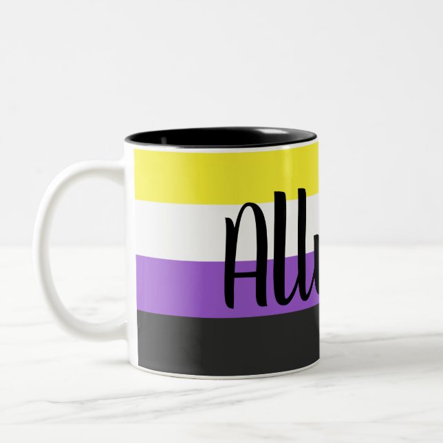 Ally Mug de drapeau non-binaire (Gauche)