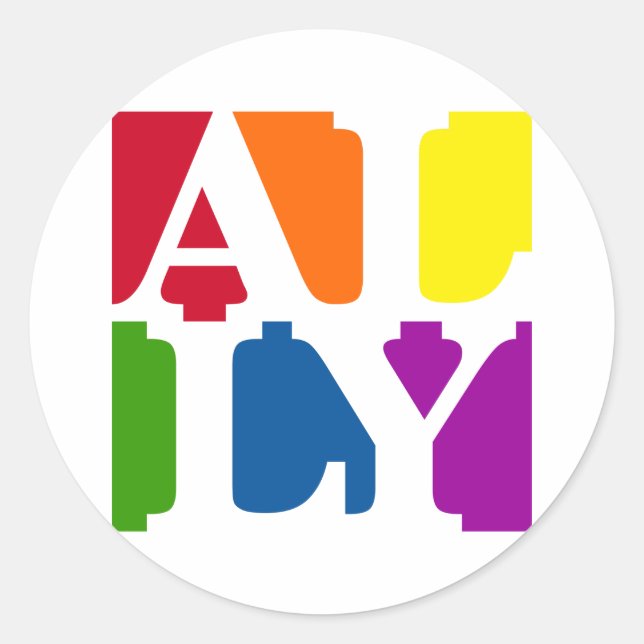 Ally Pop Round White Aufkleber (Vorderseite)