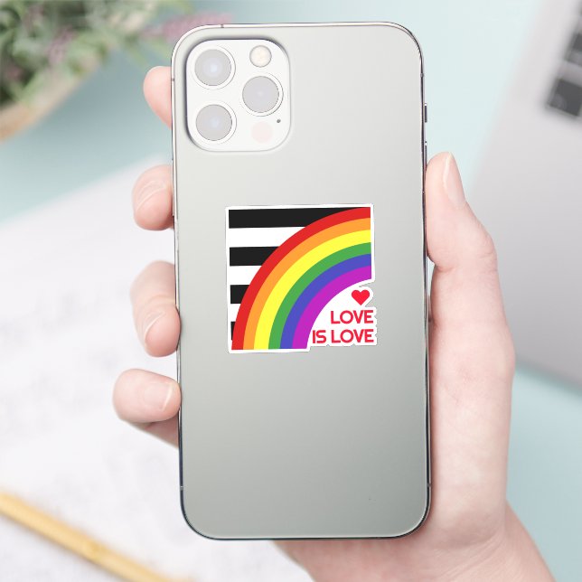 Ally Pride Flag Regenbogen Aufkleber (Telefon)