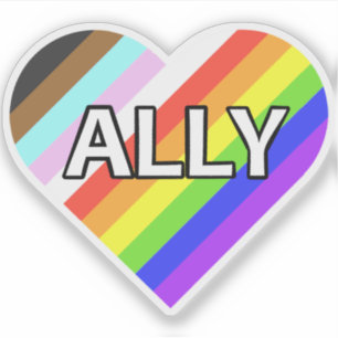 Ally Pride Heart Custom Cut Vinyl Sticker