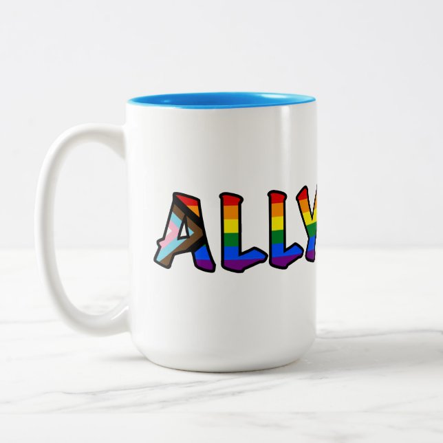 Ally Pride Mug : Couleurs vives et Crazies de café (Gauche)