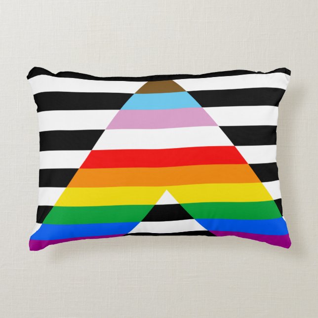 Ally Progress Pride Flag Dekokissen (Vorderseite)