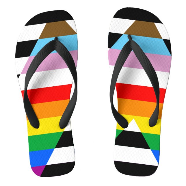 Ally Progress Pride Flag Flip Flops (Fußbett)