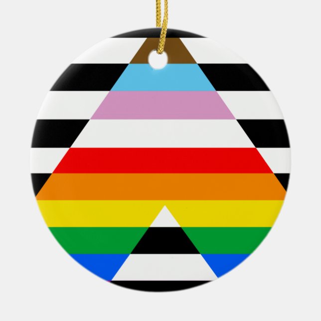 Ally Progress Pride Flag Keramik Ornament (Vorne)