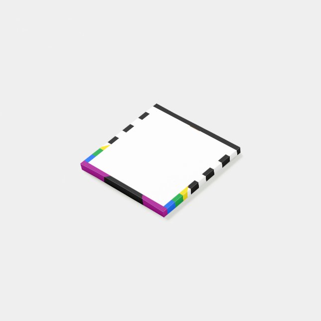 Ally Progress Pride Flag Post-it Klebezettel (angewinkelt)