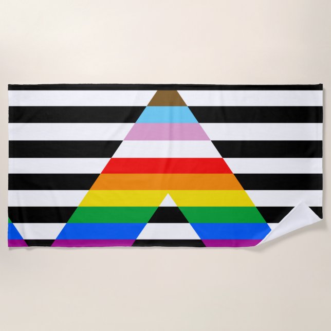 Ally Progress Pride Flag Strandtuch (Vorderseite)