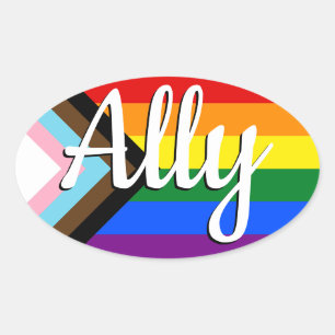 Ally Progress Prilag Flag Ovaler Aufkleber