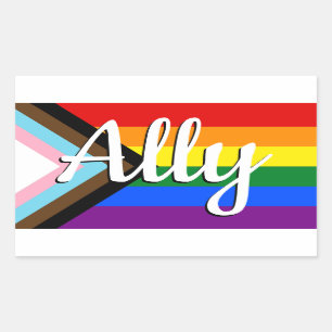 Ally Progress Prilag Flag Rechteckiger Aufkleber