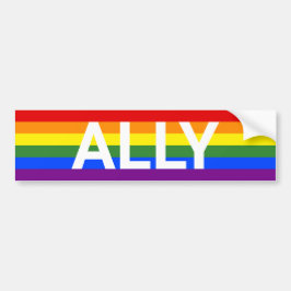 Ally Rainbow Striped Pride Flag Autoaufkleber
