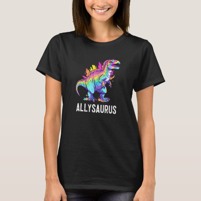 Allysaurus Dinosaur Funny Dino Ally Pride Equality T-Shirt (Vorderseite)