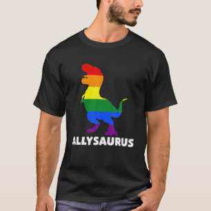 Allysaurus Dinosaurier in Regenbogenflagge für all T-Shirt