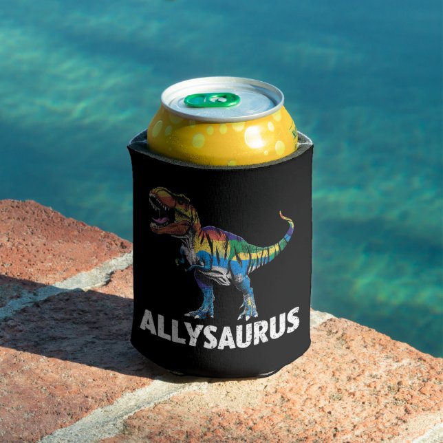 Allysaurus LGBT Dinosaurier Regenbogenflagge Ally  Dosenkühler (In Situ Pool)