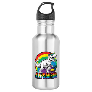 Allysaurus Regenbogen-Dinosaurier Vintage-T-Shirt- Edelstahlflasche