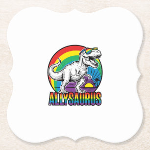 Allysaurus Regenbogen-Dinosaurier Vintage-T-Shirt- Untersetzer