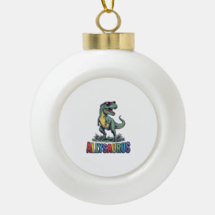 Allysaurus Vintage Dinosaur Sonnenbrille Shirt Des Keramik Kugel-Ornament