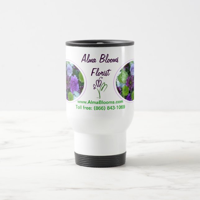 Alma Blooms Lila Bouquet Reisebecher (Mittel)