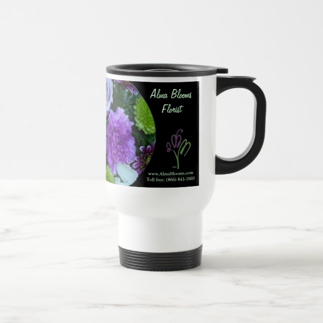 Alma Blooms Lila Bouquet Reisebecher (Rechts)
