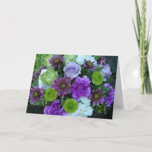 Alma blüht lila Blumenstrauß Karte