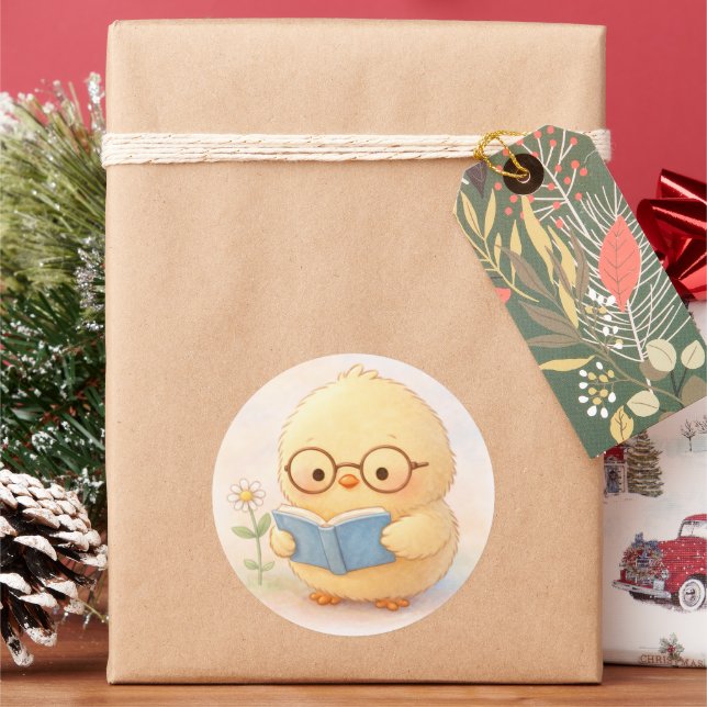 Alma Chick Cute Sticker liest (Feiertag)