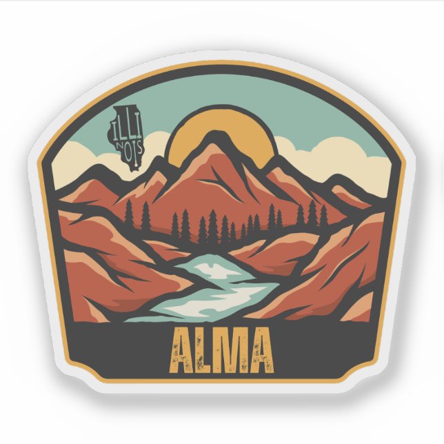 Alma, Illinois Aufkleber (Vorderseite)
