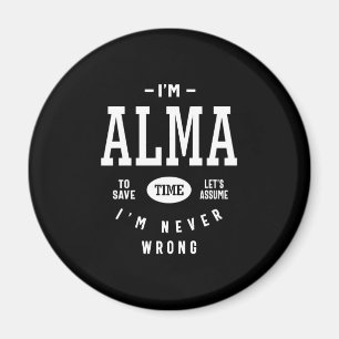 Alma Personalisiert Name Birthday Magnet