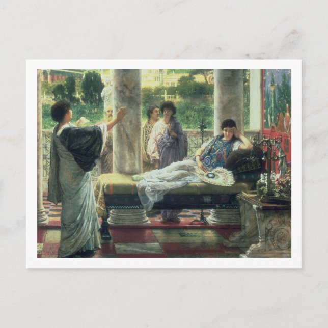 Alma-Tadema | Catullus Lesen seine Gedichte Postkarte (Vorderseite)