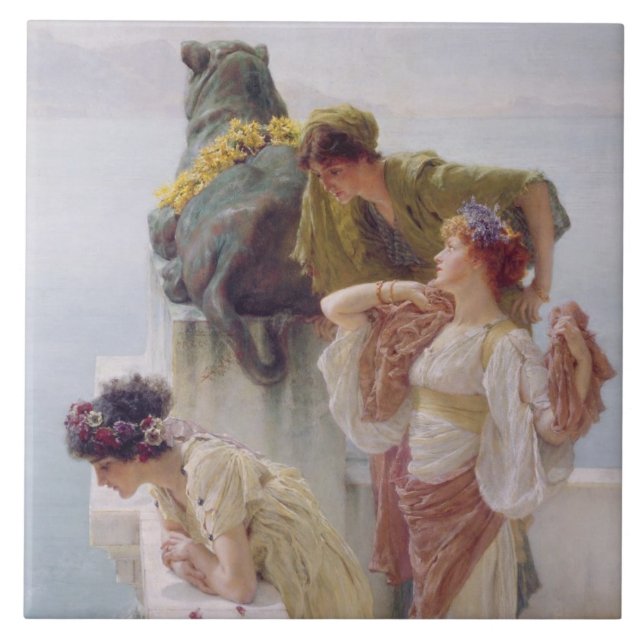 Alma-Tadema | ein Coign von günstigem, 1895 Fliese (Vorderseite)
