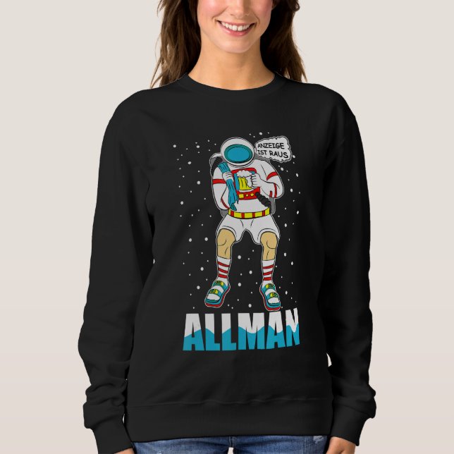 Alman Astronaut German Meme Display Sandals Socken Sweatshirt (Vorderseite)