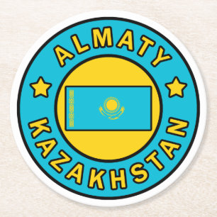 Almaty Kasachstan Runder Pappuntersetzer