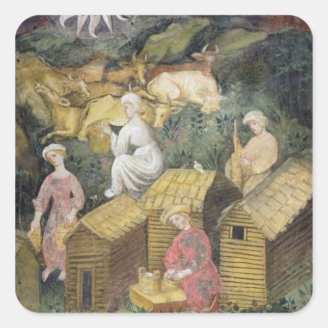 Almen Quadratischer Aufkleber (Vorderseite)