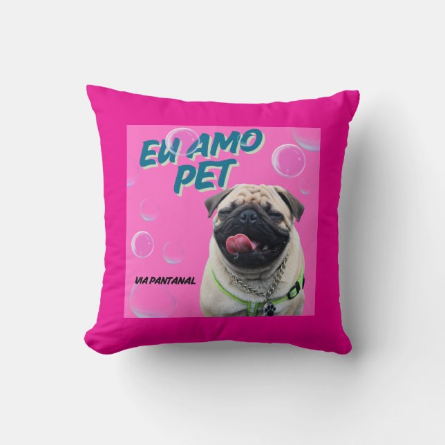 Almofada 40,6 cm x 40,6 cm Pet Pink Kissen (Vorderseite)