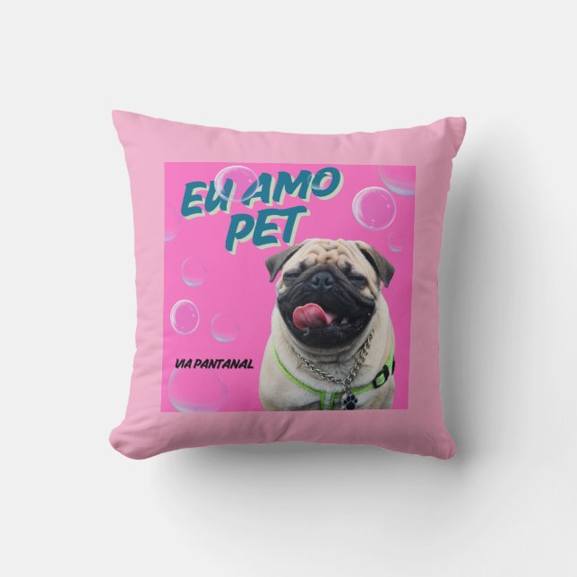 Almofada 40,6 cm x 40,6 cm Pet Rosa Kissen (Vorderseite)
