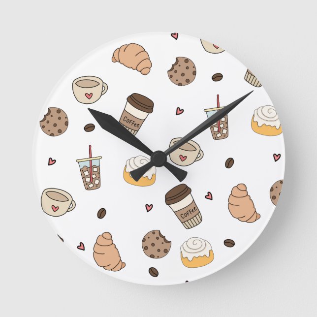 Almofada decorativa coffee lovers  runde wanduhr (Vorderseite)