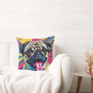 Almofada em Pop Art de Pug 01  Kissen