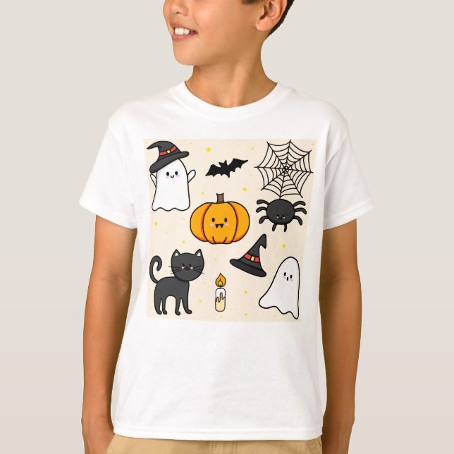 Almofada fofa com desenho Happy Halloween T-Shirt (Vorderseite)