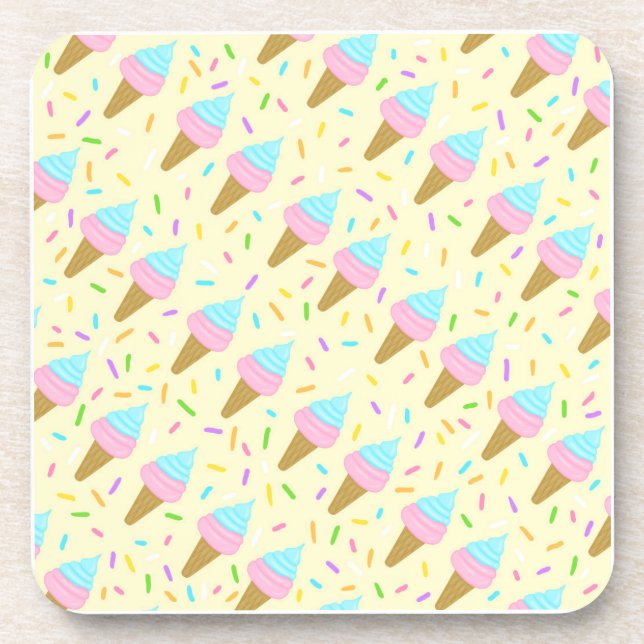 Almofada fofa com estampa contínua de sorvetes getränkeuntersetzer (Vorderseite)