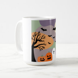 Almofada noite de halloween abóboras e fantasmas kaffeetasse