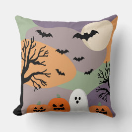 Almofada noite de halloween abóboras e fantasmas kissen