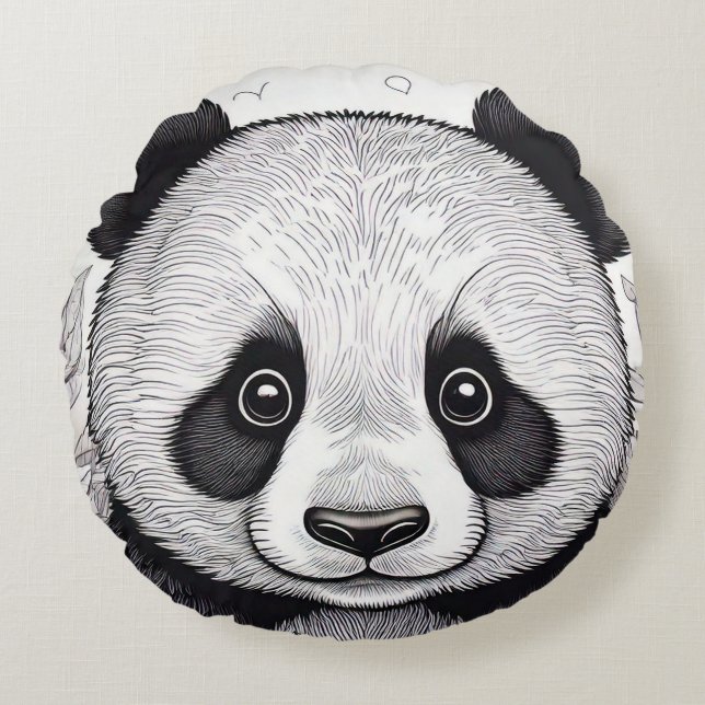 Almofada Panda Rundes Kissen (Vorderseite)