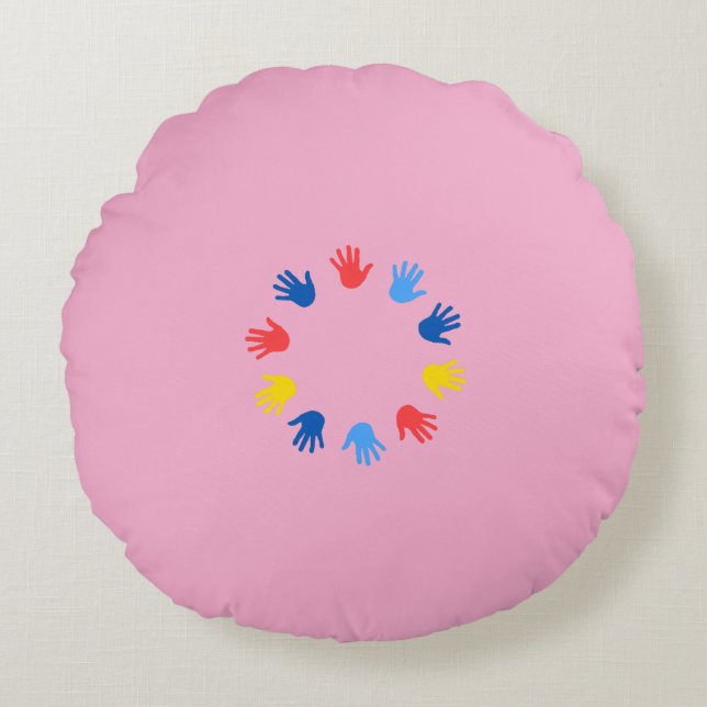 Almofada Redonda (40.64cm) Mãos Rundes Kissen (Vorderseite)