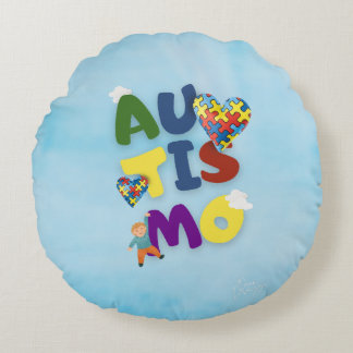 Almofada Redonda Mãe de Autista Rundes Kissen