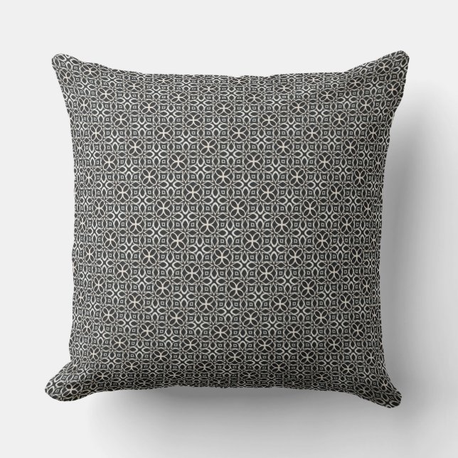 Almohada elegante patron blanco y negro kissen (Vorderseite)